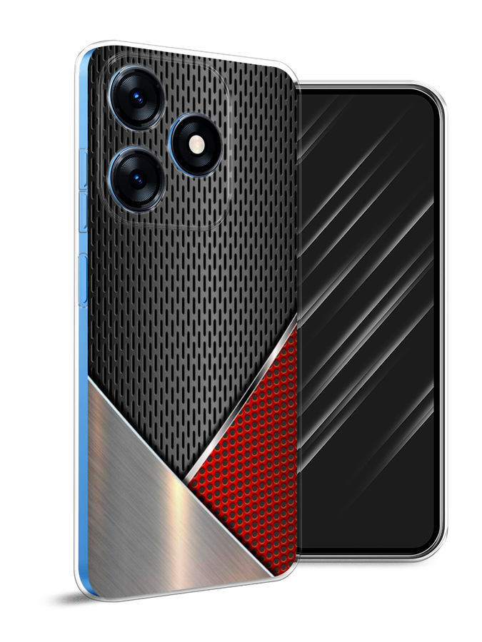 

Чехол Awog на Tecno Spark 10/10C "Стальной металл", Черный;красный;серебристый, 303650-1