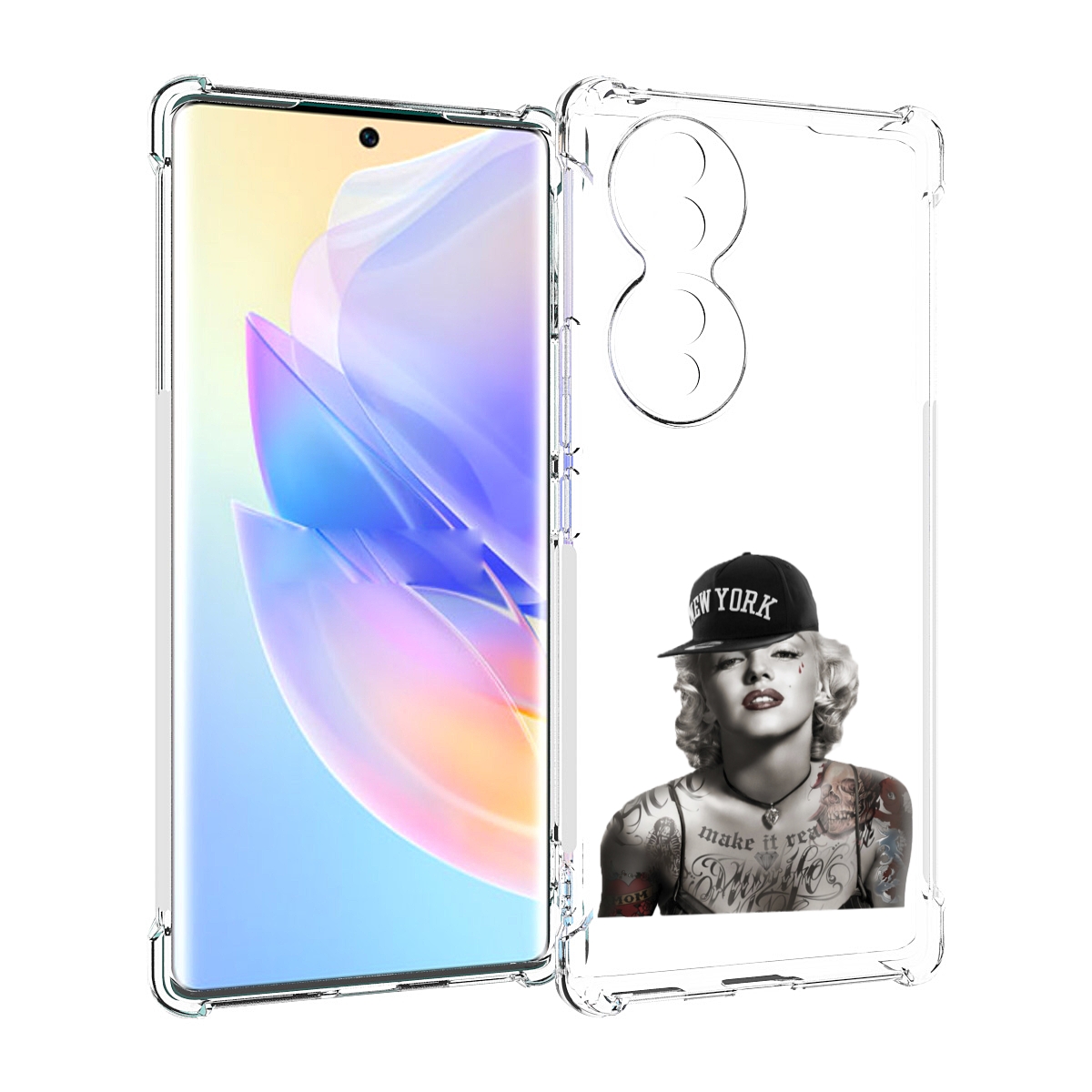 

Чехол MyPads Мерлин Монро с тату женский для Honor 70, Прозрачный, Tocco