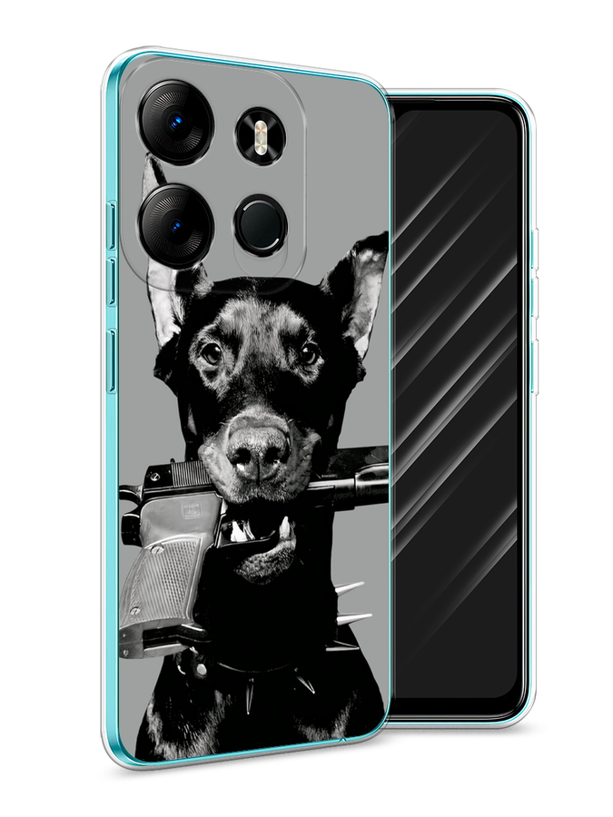 

Чехол Awog на Tecno Pop 7 Pro "Доберман", Серый, 303450-1