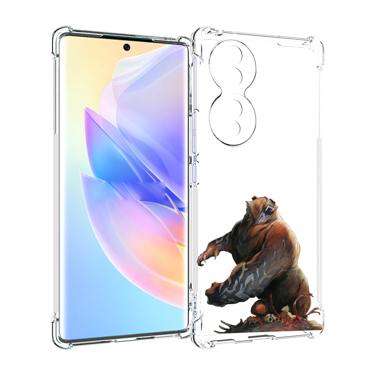 

Чехол MyPads Медведь-жестокий для Honor 70, Прозрачный, Tocco