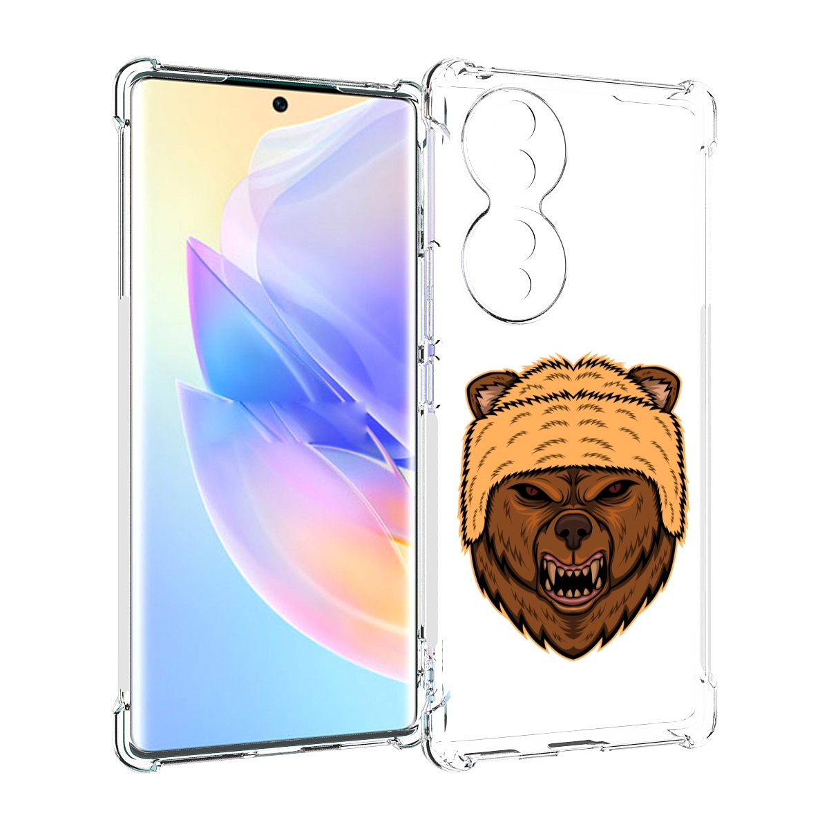 

Чехол MyPads Медведь-в-шапке для Honor 70, Прозрачный, Tocco
