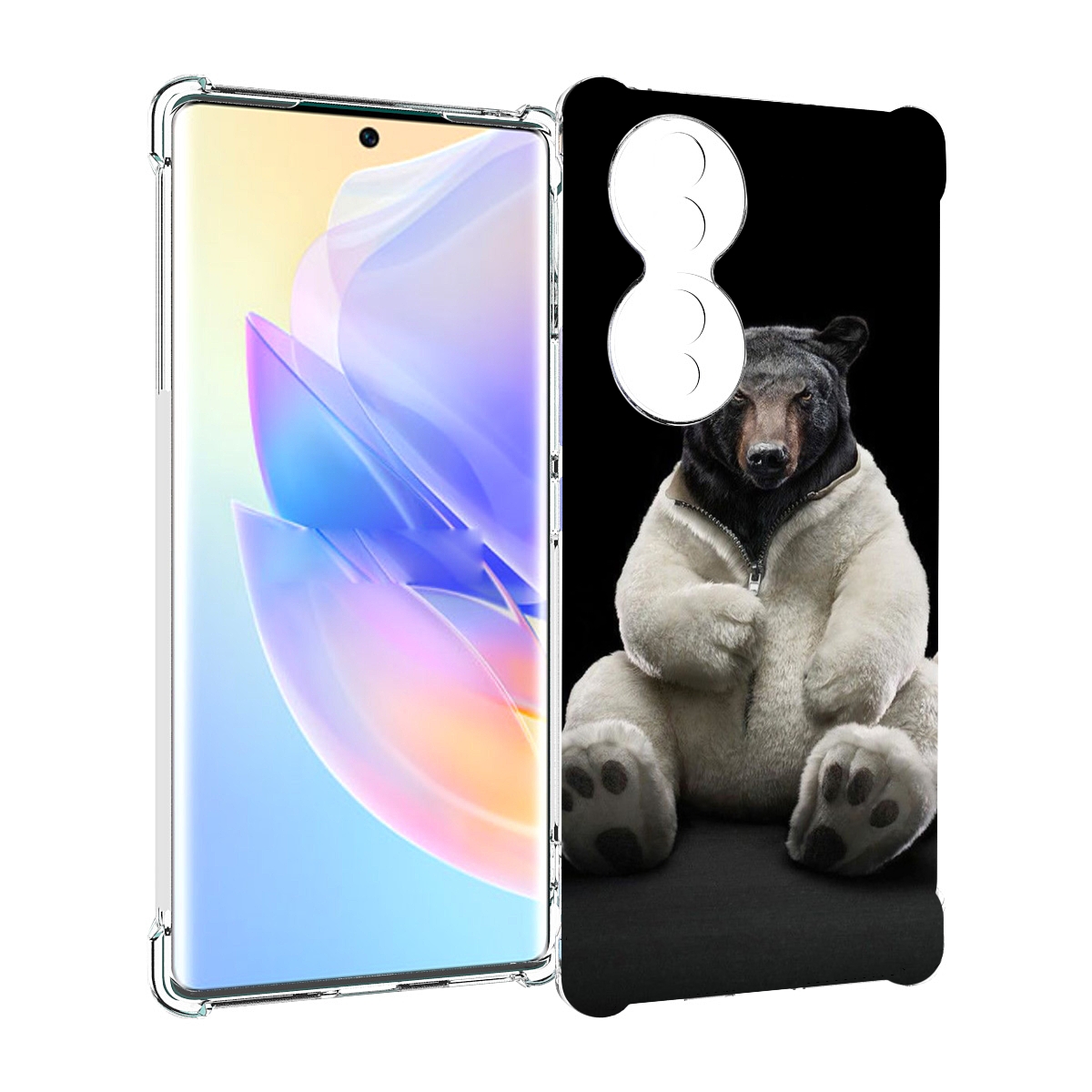 

Чехол MyPads Медведь-бурый-белый для Honor 70, Прозрачный, Tocco