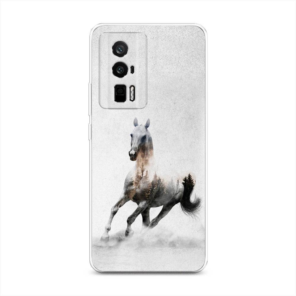 

Чехол Awog на Redmi K60 "Лошадь лес", Серый;черный, 317450-2