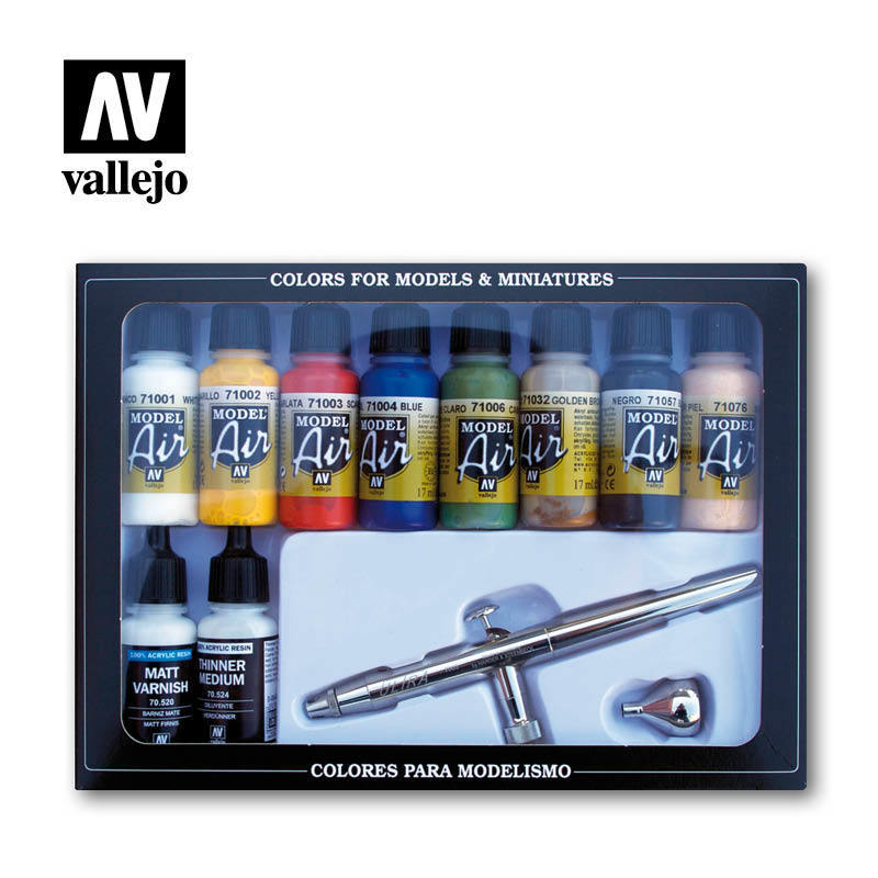 

Набор акриловых красок с аэрографом в комплекте MODEL AIR SET: BASIC COLORS (10) AIRBRUSH