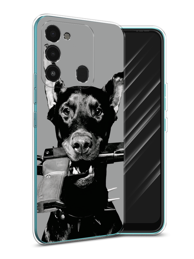 

Чехол Awog на Tecno Spark Go 2022/8С/9 "Доберман", Серый, 302850-1