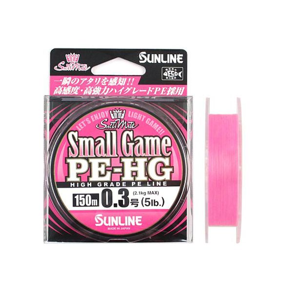

Леска плетеная SunLine New Small Game PE HG 0,074 мм, 150 м, 1,6 кг, pink, 1 шт., New Small Game PE HG