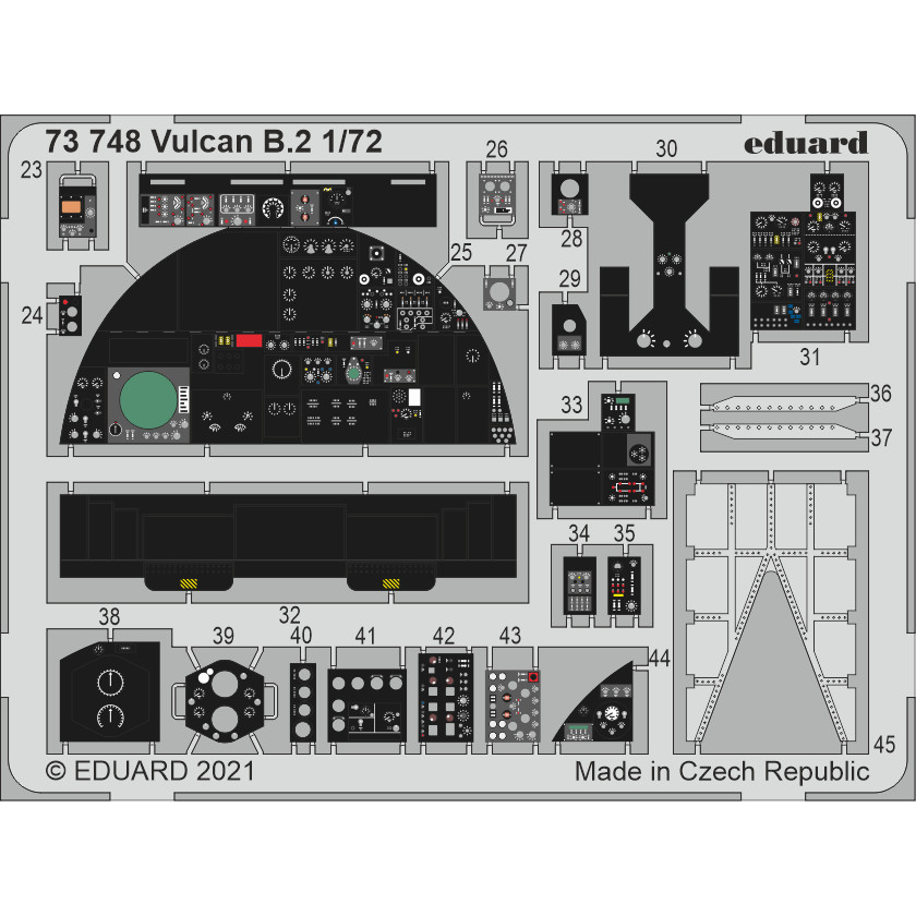 

73748 Eduard 1/72 Набор фототравления для Vulcan B.2, Однотонный, 73748