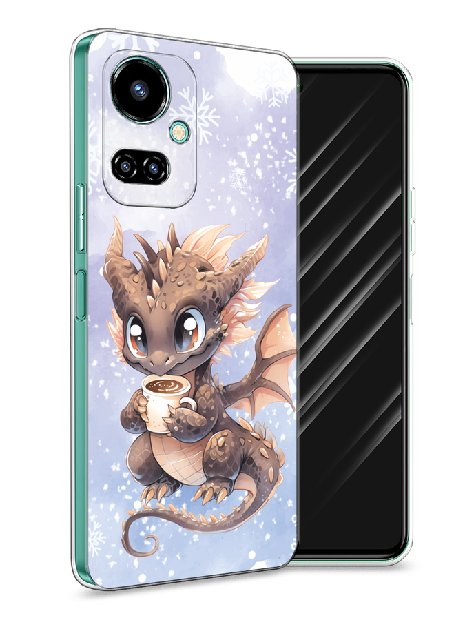 

Чехол Awog на Tecno Camon 19/19 Pro 4G "Дракончик с кружкой тёмный", Бежевый;розовый;серый, 302250-1