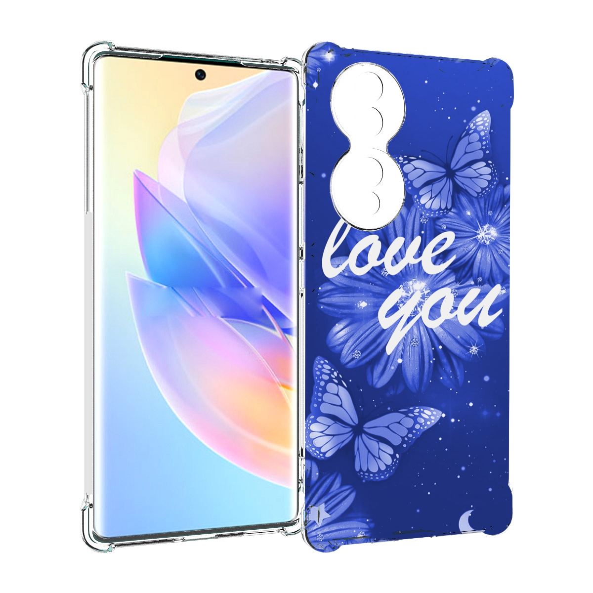 

Чехол MyPads Люблю-тебя-с-бабочками для Honor 70, Прозрачный, Tocco