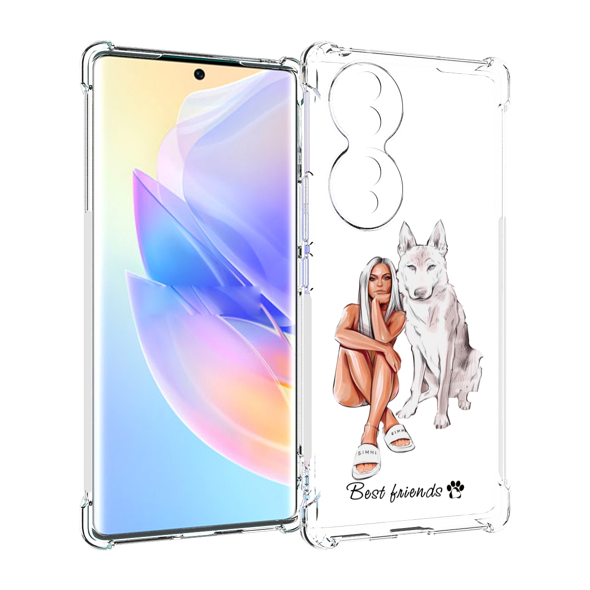 

Чехол MyPads Лучшие-друзья для Honor 70, Прозрачный, Tocco