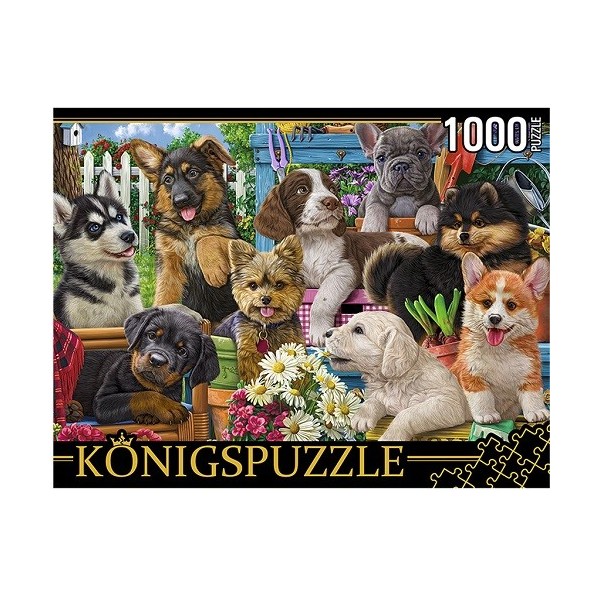 

Пазлы Konigspuzzle. Собачки в саду, 1000 элементов Konigspuzzle