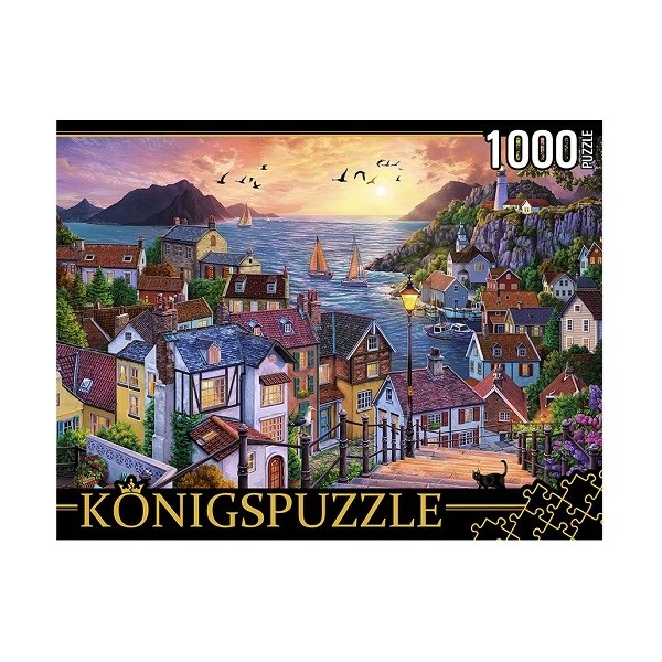 

Пазлы Konigspuzzle. Прибрежный город на закате, 1000 элементов Konigspuzzle