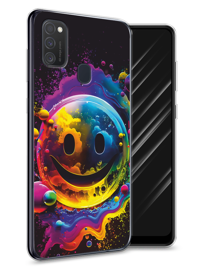 

Чехол Awog на Samsung Galaxy M21/M30s "Кислотный смайл", Фиолетовый;желтый;синий, 29850-1
