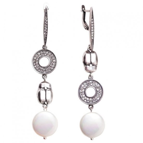 

Серьги женские Хорошие Вещи "Скарабей" перламутр посеребрение 2947, 2947-31