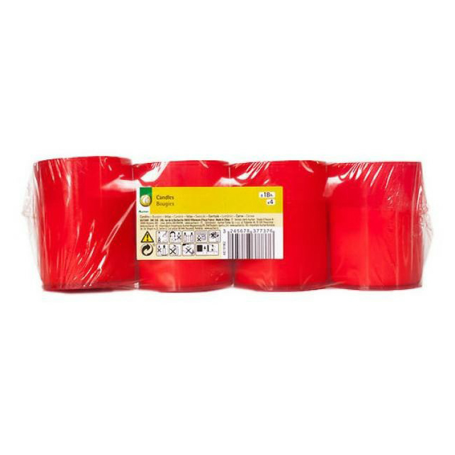 фото Набор свечей декоративных цилиндрических ашан красных 5 см 4 шт