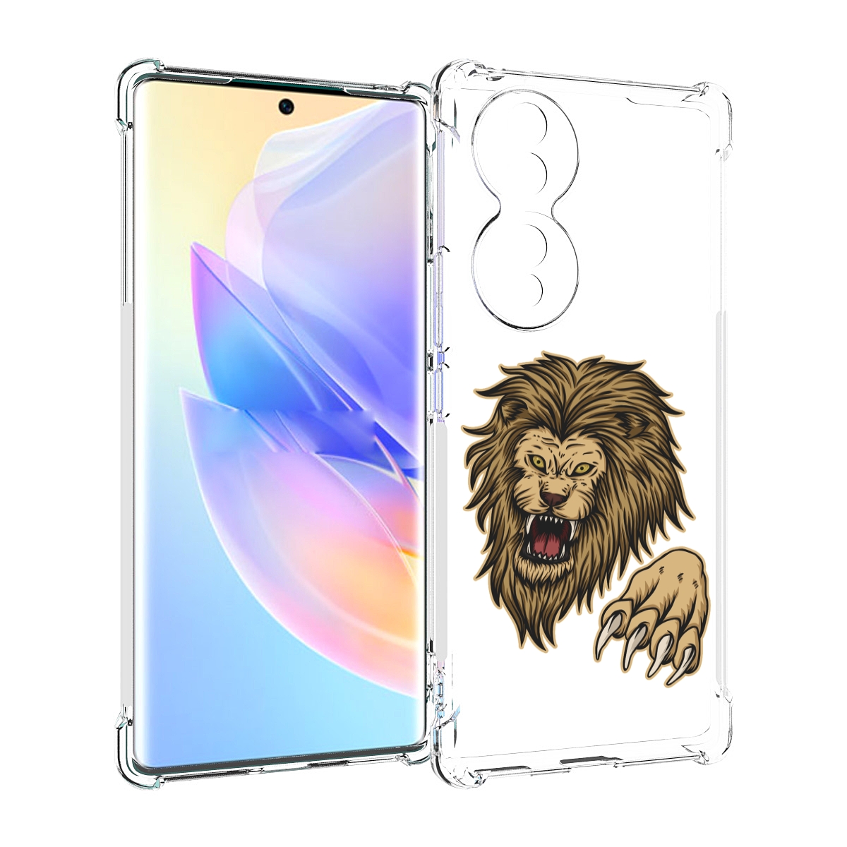 

Чехол MyPads Лев-завоеватель мужской для Honor 70, Прозрачный, Tocco