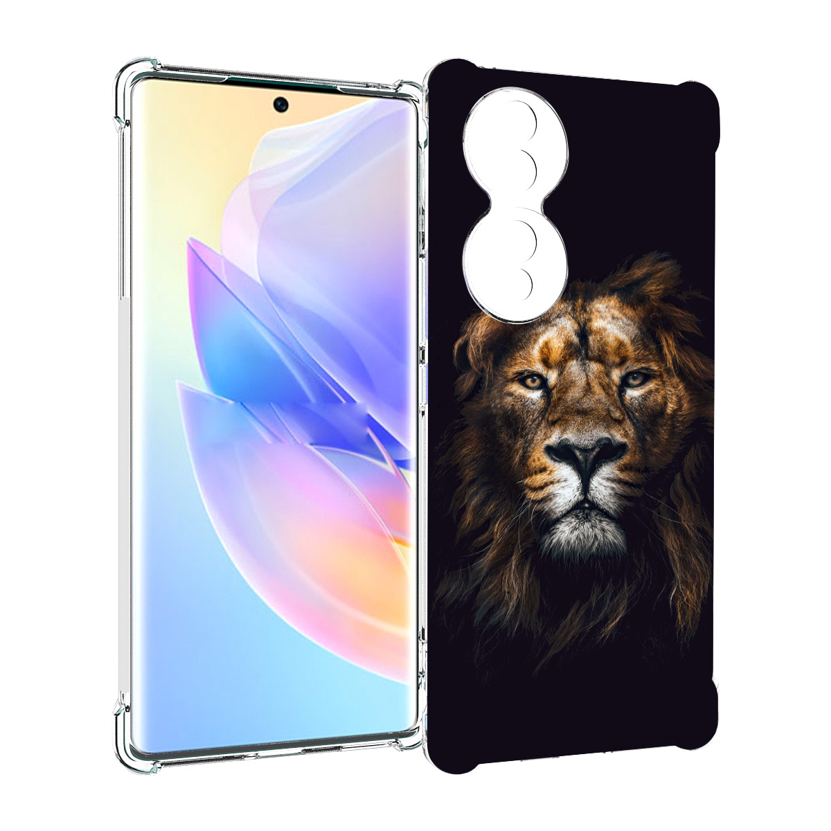 

Чехол MyPads Лев-в-тени мужской для Honor 70, Прозрачный, Tocco
