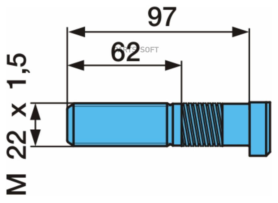 BPW 0329633121 03.296.33.12.1_болт колесный! M22x1.5x97/62 \BPW