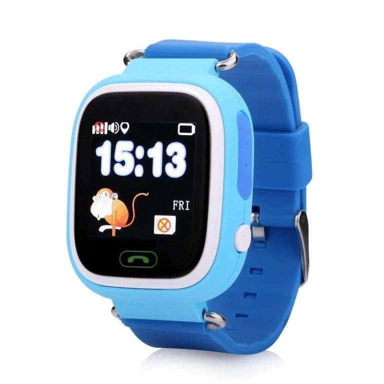 фото Детские умные часы smart baby watch с gps q90 с micro sim (голубой)