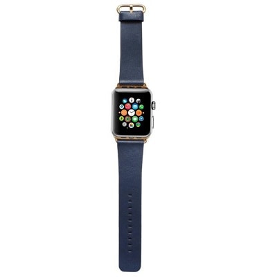 

Ремешок Alpen для Apple Watch 38 mm New гладкий Кожзам синий