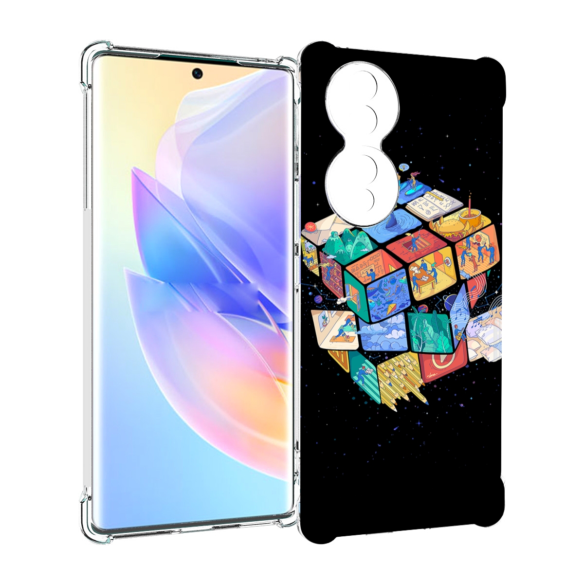 

Чехол MyPads Кубик-Рубика для Honor 70, Прозрачный, Tocco