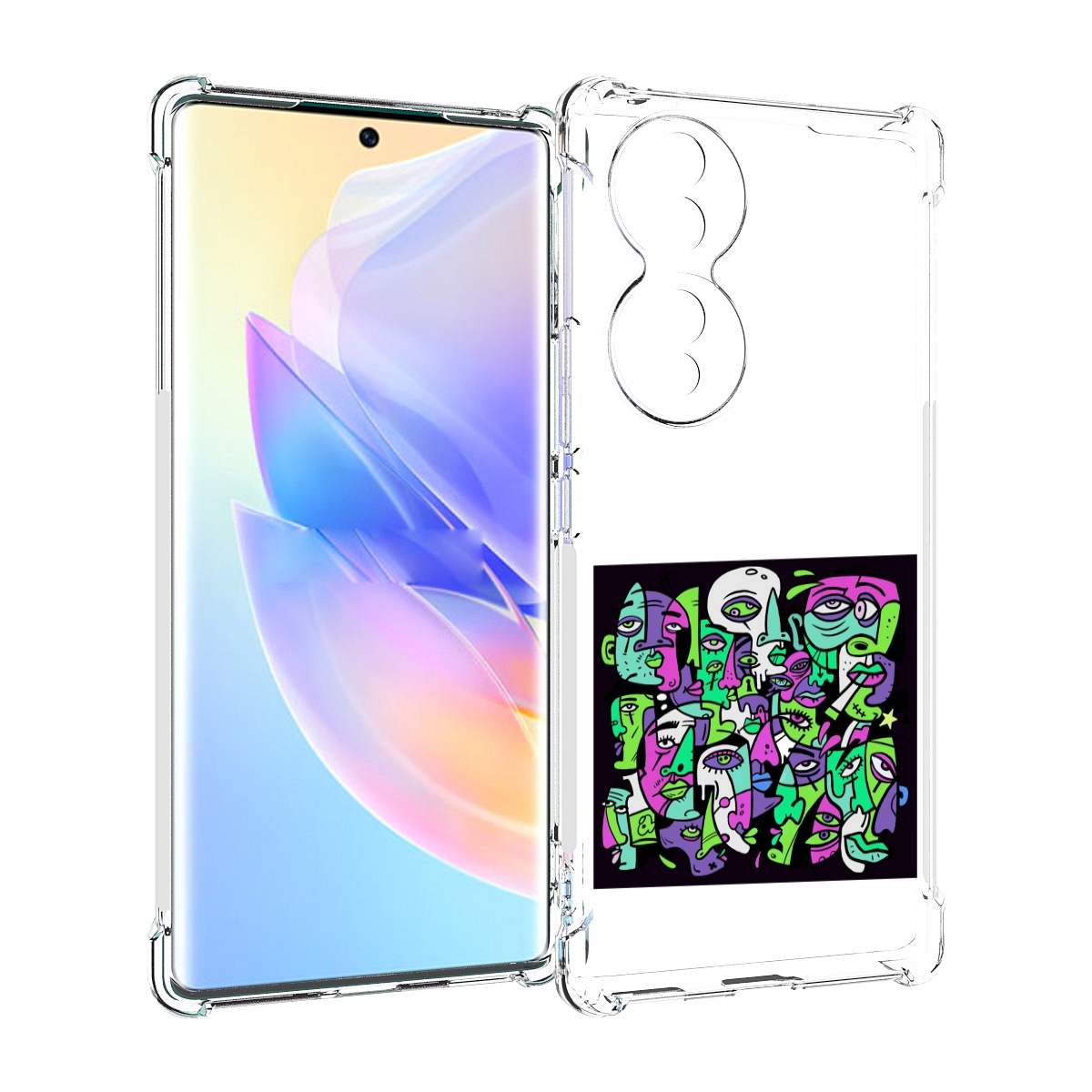 

Чехол MyPads Кривой эфир ATL для Honor 70, Прозрачный, Tocco