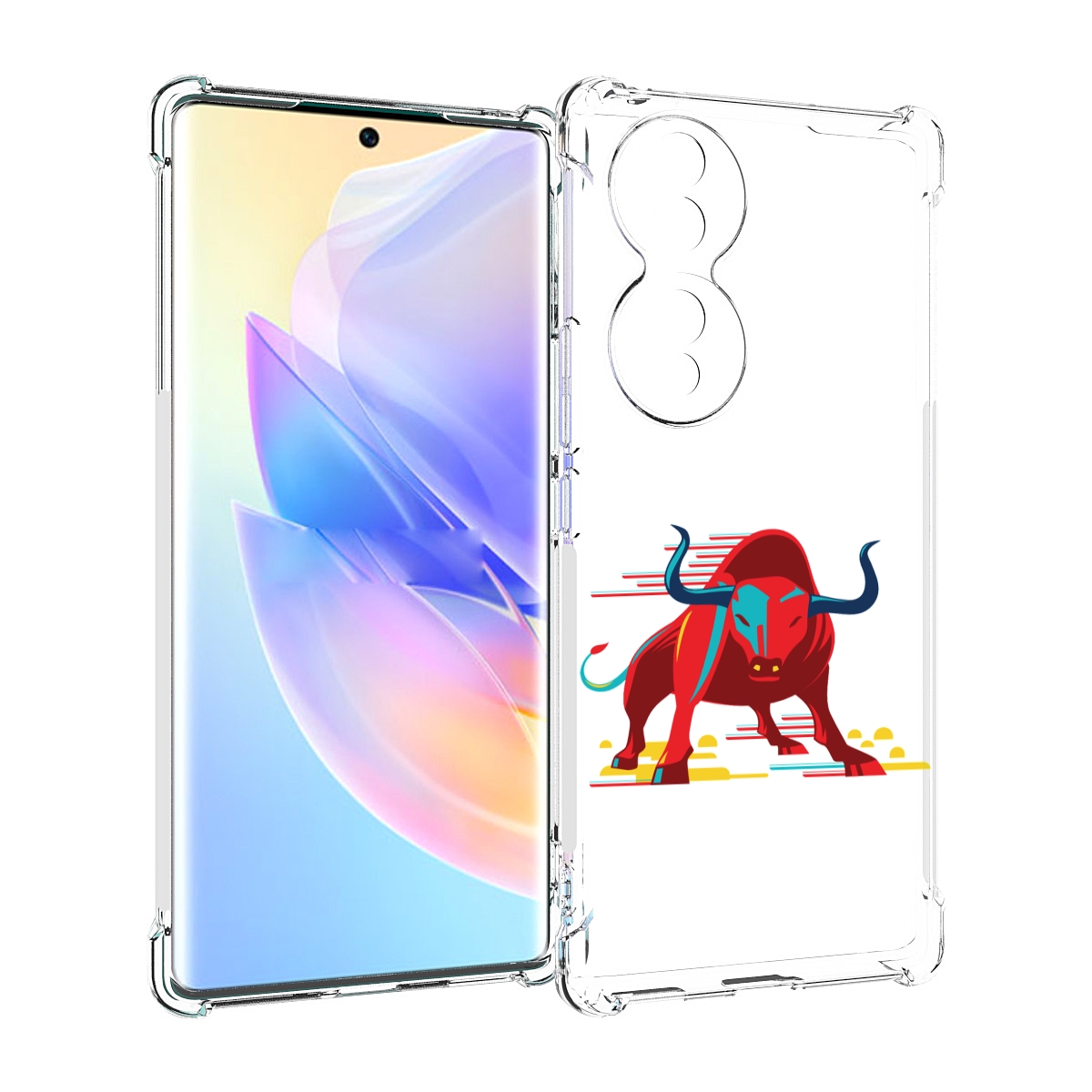 

Чехол MyPads Красный-бык для Honor 70, Прозрачный, Tocco