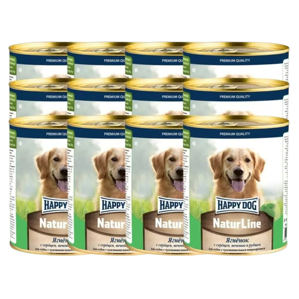 Консервы для собак Happy Dog Natur Line, ягненок, 12шт по 970г