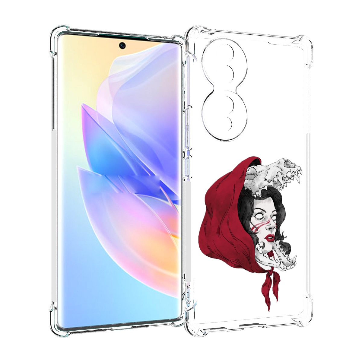 

Чехол MyPads Красная шапочка и волк женский для Honor 70, Прозрачный, Tocco