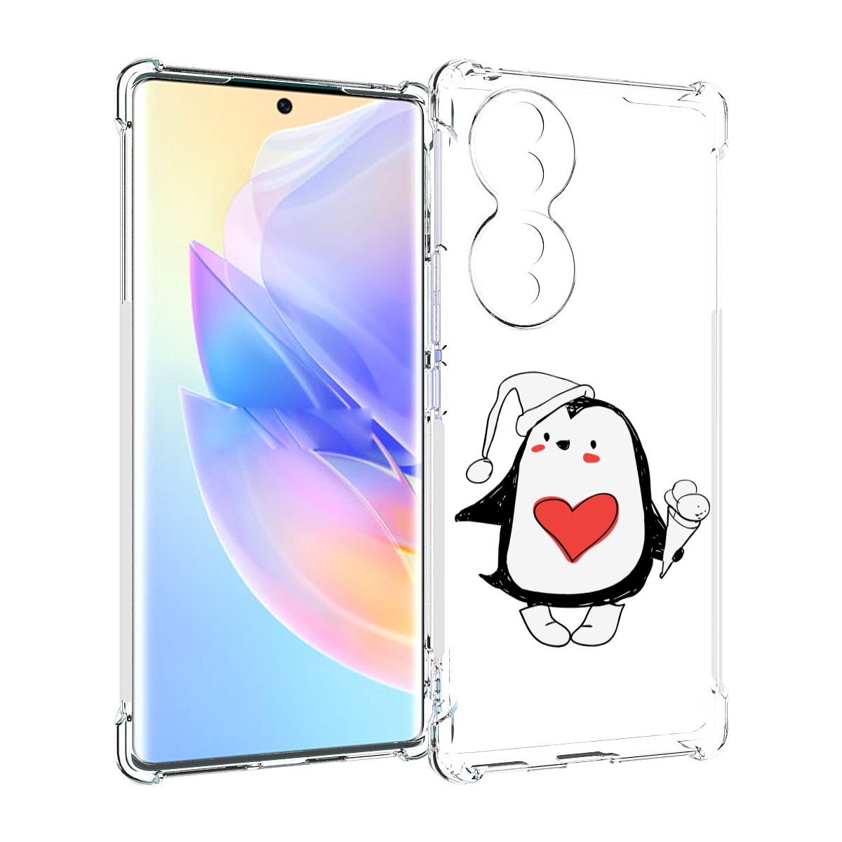 

Чехол MyPads Пингвин с мороженым для Honor 70, Прозрачный, Tocco