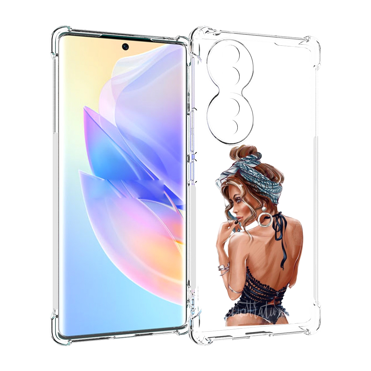 

Чехол MyPads Красивая-дама женский для Honor 70, Прозрачный, Tocco
