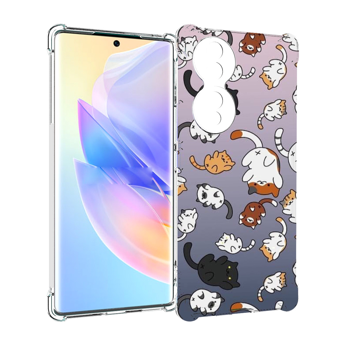 

Чехол MyPads Котики-летают для Honor 70, Прозрачный, Tocco