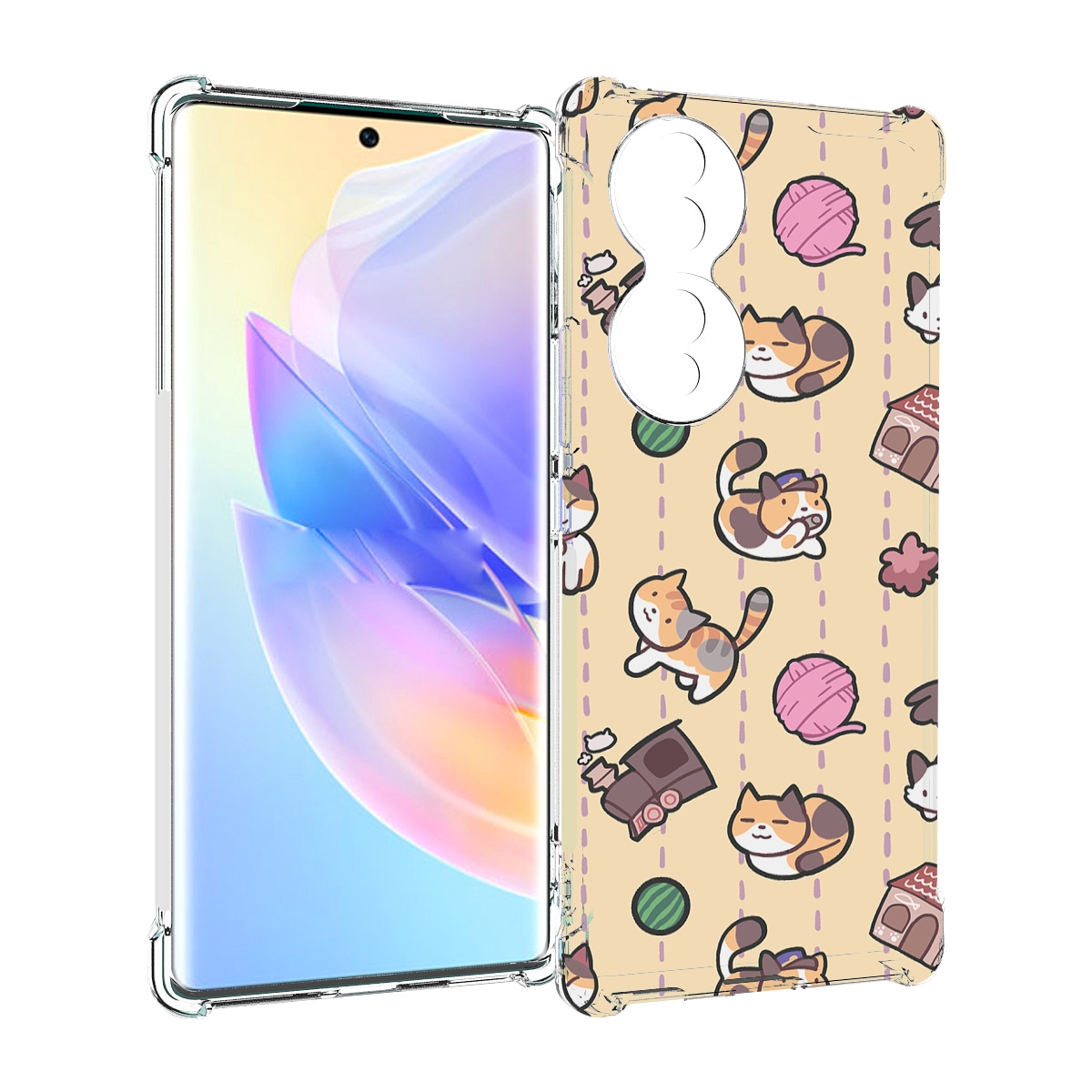 

Чехол MyPads Котики-клубочки для Honor 70, Прозрачный, Tocco