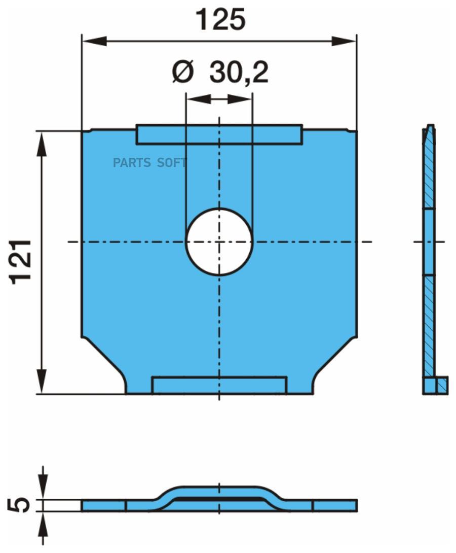 BPW 0316435010 03.164.35.01.0_пластина крепления полурессоры !M30.2 120x125x5\BPW