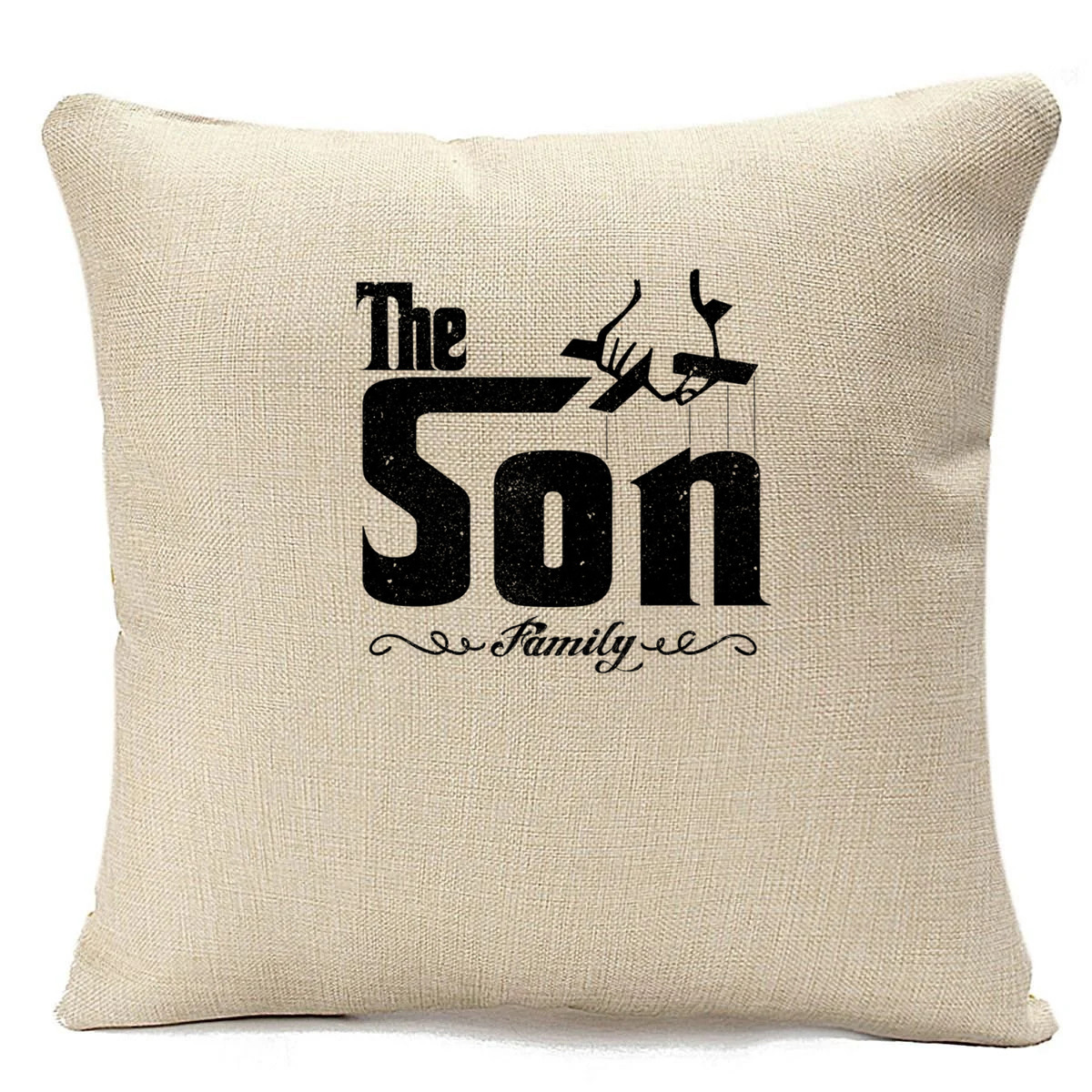 

Подушка бежевая CoolPodarok Прикол. Семья. The son. Сын, Белый