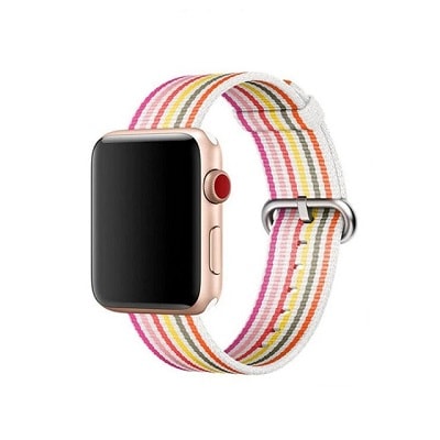 

Ремешок Alpen для Apple Watch 42 mm - Woven Nylon бело-розовый