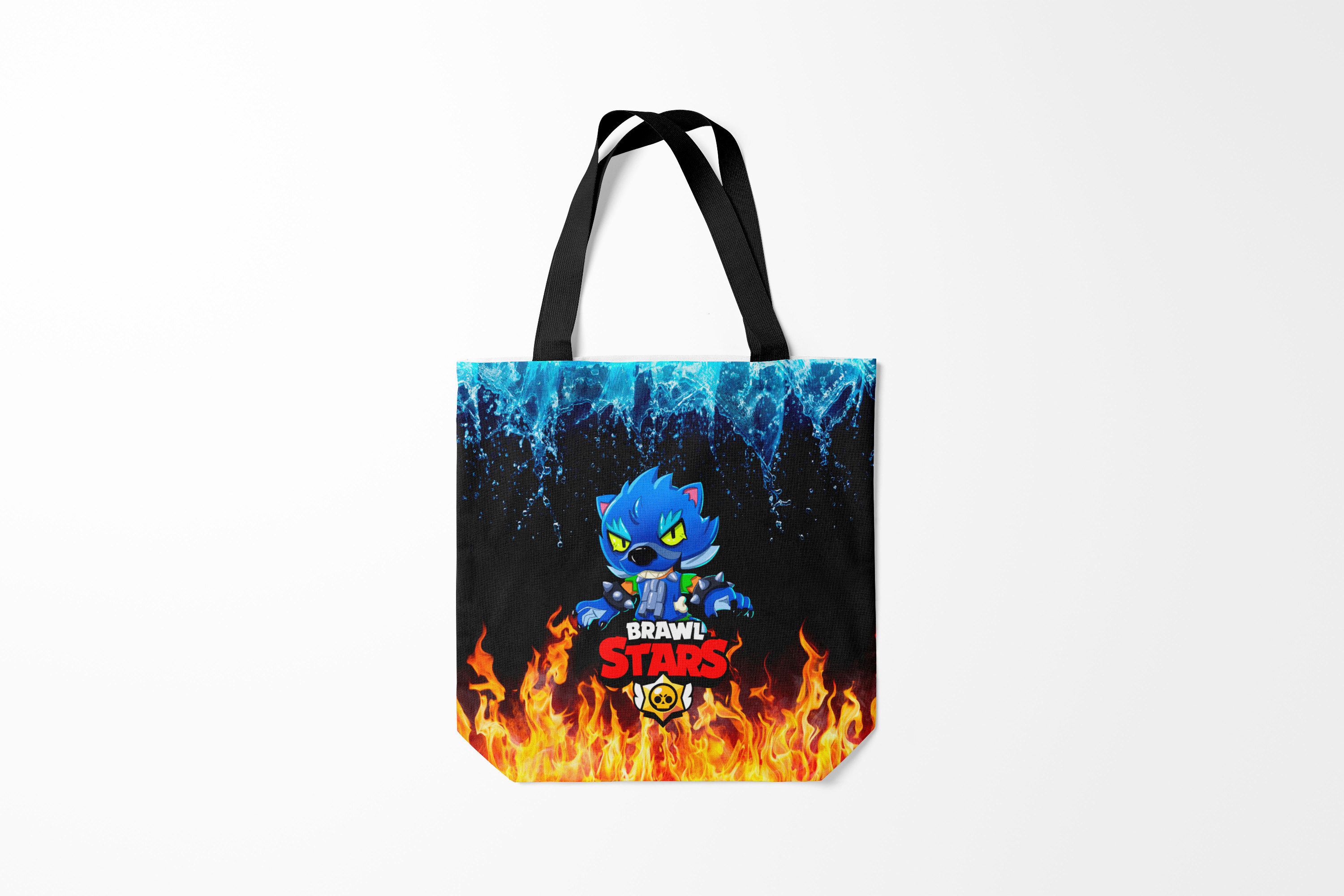 

Сумка шoппер унисекс Burnettie Brawl Stars B.S. LEON WEREWOLF, черный, Brawl Stars B.S. LEON WEREWOLF