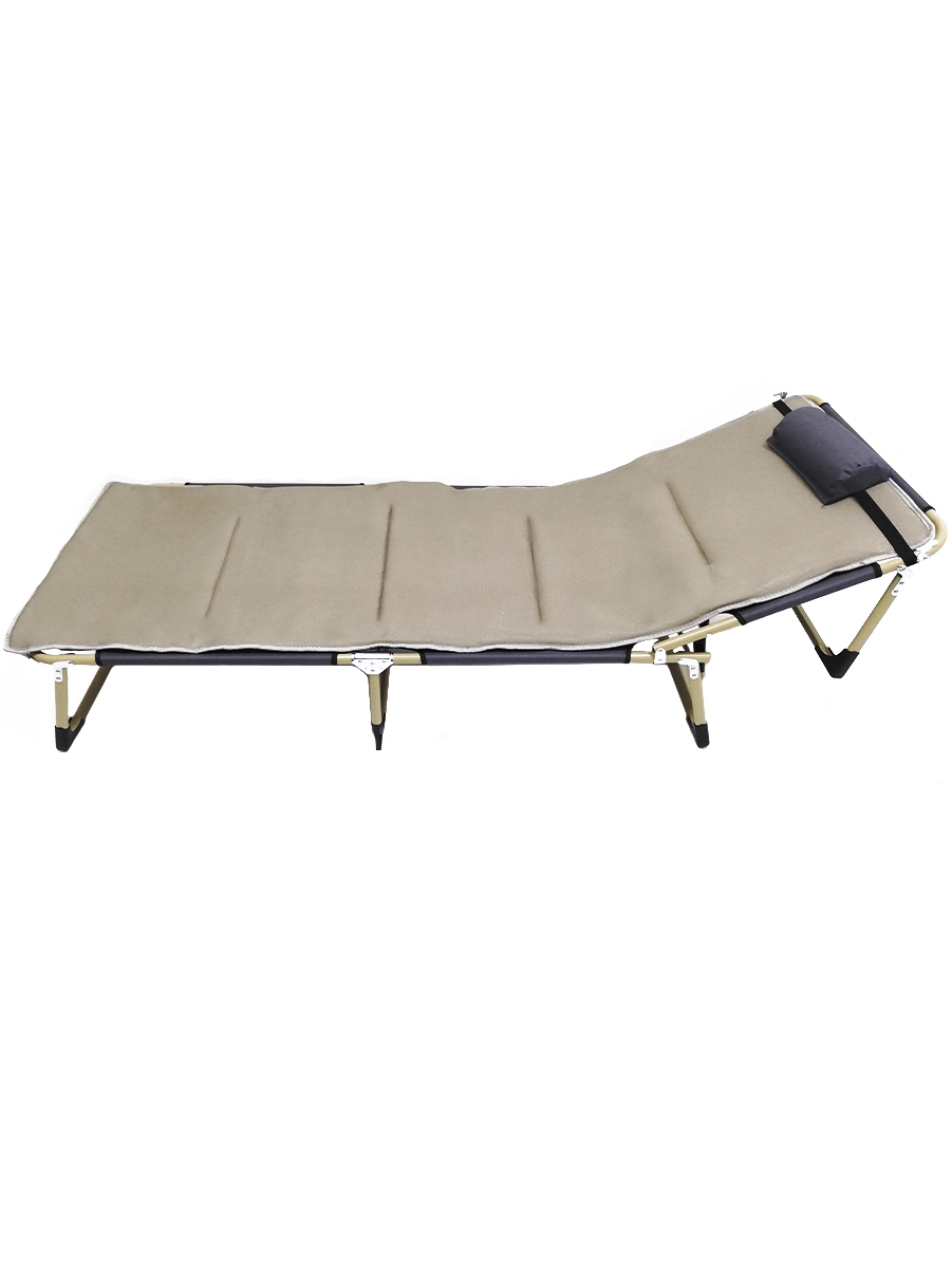 фото Раскладушка кресло-кровать с подушкой и матрасом, 190х75х30 см, серая urm