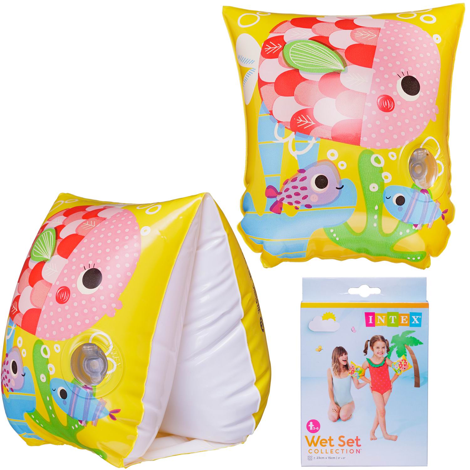 Нарукавники надувные INTEX Tropical Buddies Arm Bands Рыбка 3-6лет 23х15 см