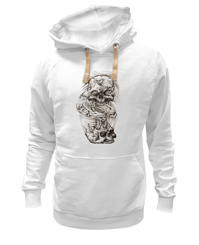 Толстовка унисекс Printio Smoke skulls белая 3XL