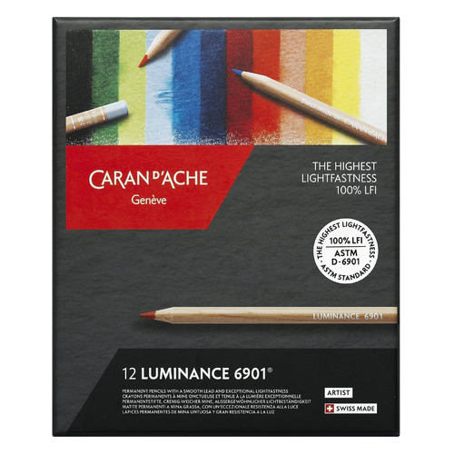 

Карандаши цветные Carandache Luminance 6901 6901.712 6901.712 круглый дерево 3.8мм 12шт, 6901.712