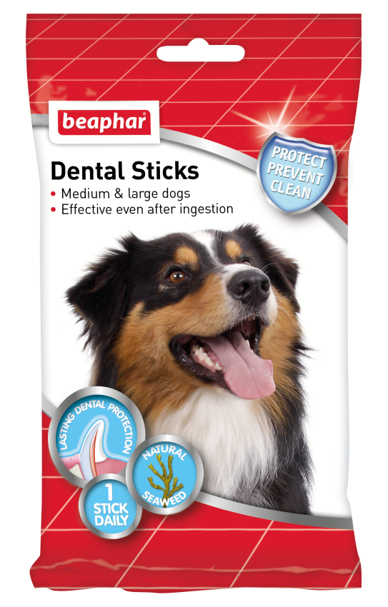 фото Лакомство для собак beaphar dental sticks для крупных пород, морские водоросли, 200г