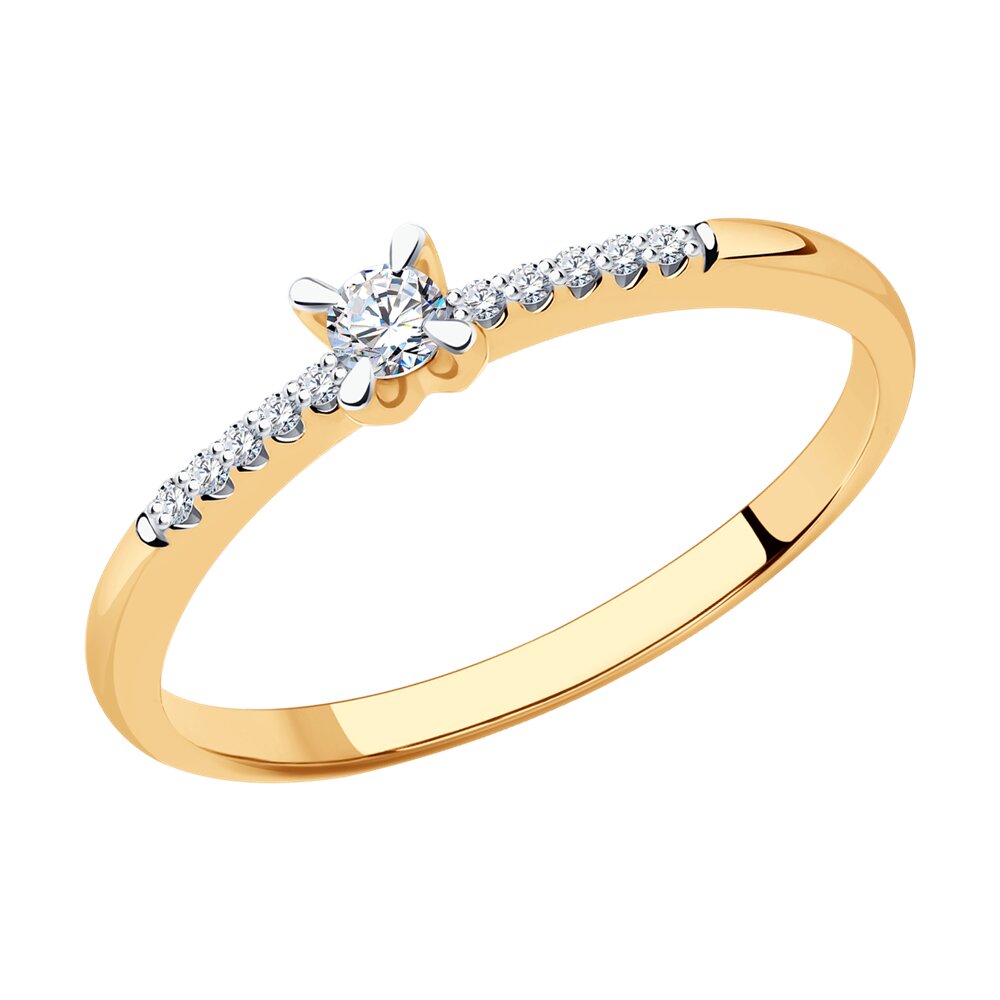 

Кольцо помолвочное из красного золота с бриллиантом р. 18 SOKOLOV Diamonds 1012256, 1012256
