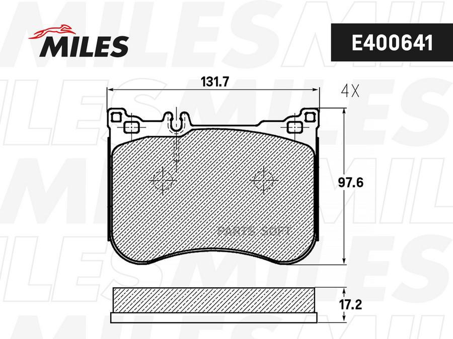 

Колодки Тормозные Mercedes W222/С217 13- Передние Lowmetallic Miles E400641