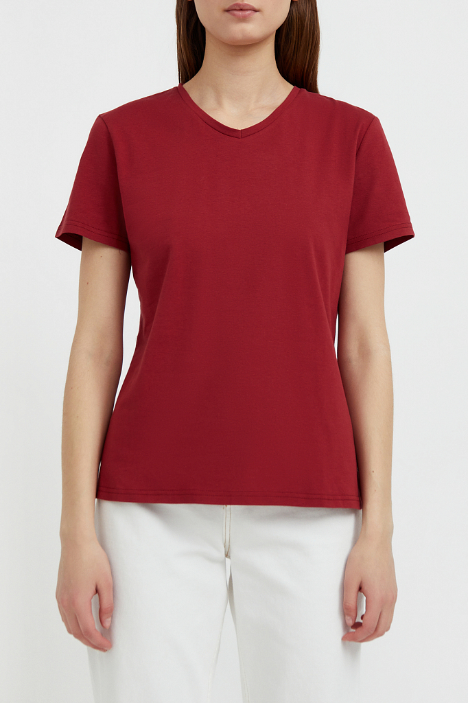 

Футболка женская Finn Flare BAS-10011 красная M, BAS-10011