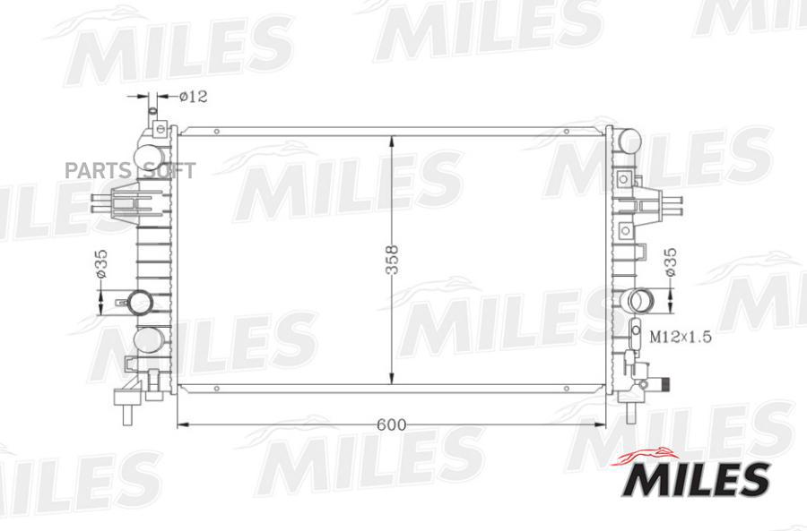

Радиатор (Механическая Сборка) Opel Astra H 1.6/1.8 04-) (Nissens 63028a) Acrm031 Miles ар