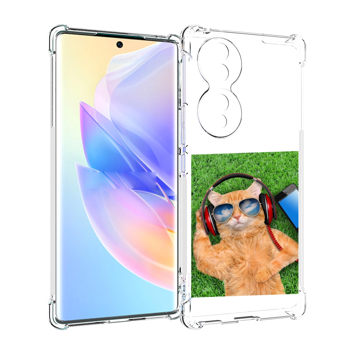 

Чехол MyPads Кот-кайфарик для Honor 70, Прозрачный, Tocco