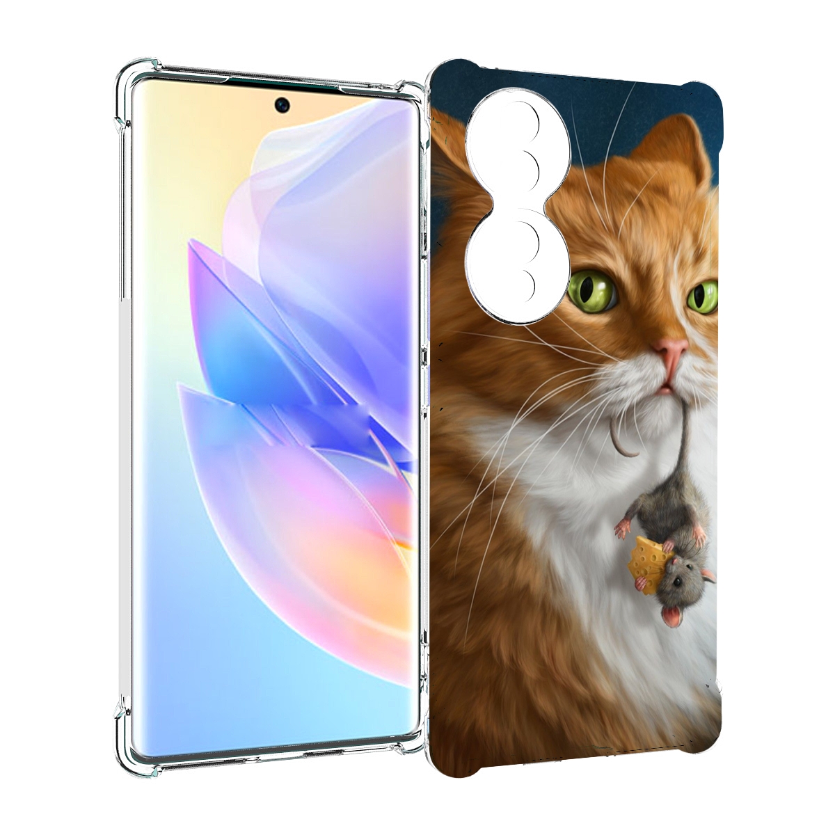 

Чехол MyPads Кот-и-мышь для Honor 70, Прозрачный, Tocco