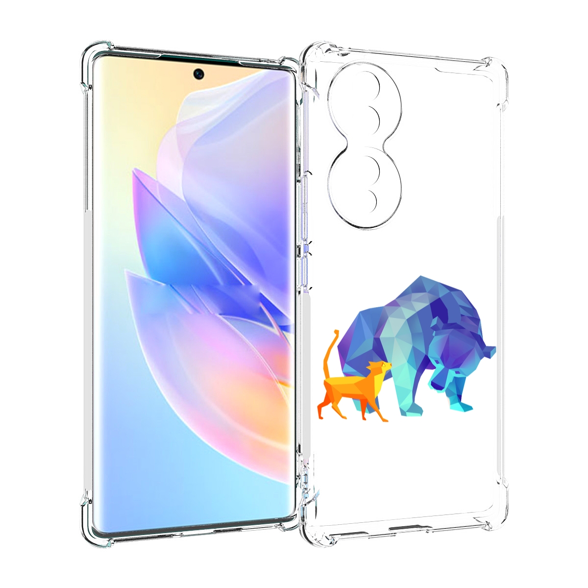 

Чехол MyPads Кот-и-медведь для Honor 70, Прозрачный, Tocco