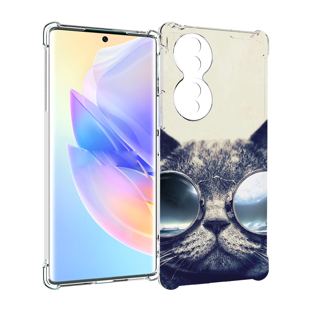 

Чехол MyPads Кот-в-очках-2 для Honor 70, Прозрачный, Tocco